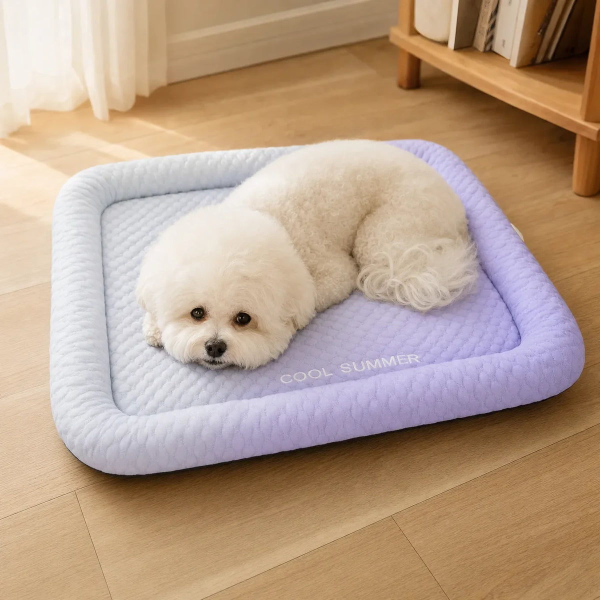 Puralo – Ice silk-like cooling pet bed with raised edges for dogs and cats