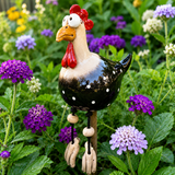 Henrietta – Hand-Painted Synthetic Resin Garden Hen with Dangling Legs