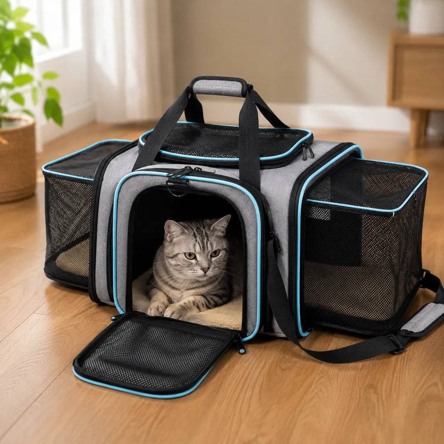 Nestly – Expandable Cat Carrier with Mesh-like Lounge Sides for Travel