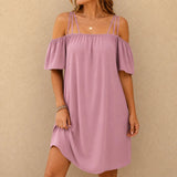 Wearbella – Off Shoulder Mini Dress with Flutter Sleeves