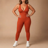 Snatura – Seamless V-Neck Shaping Jumpsuit for Yoga & Everyday Wear