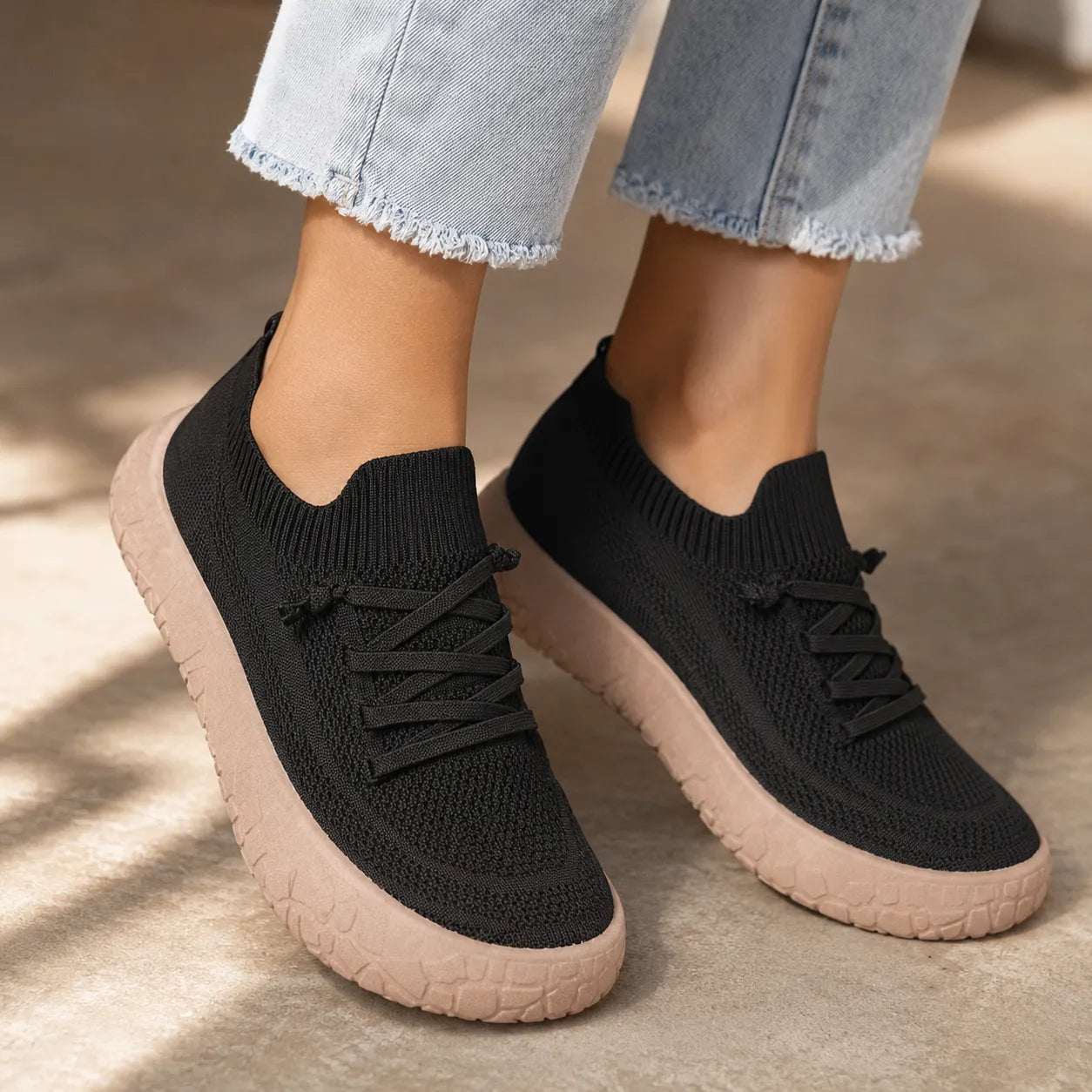 Softstride – Women's Knit Slip-On Sneakers with Cushioned Chunky Sole
