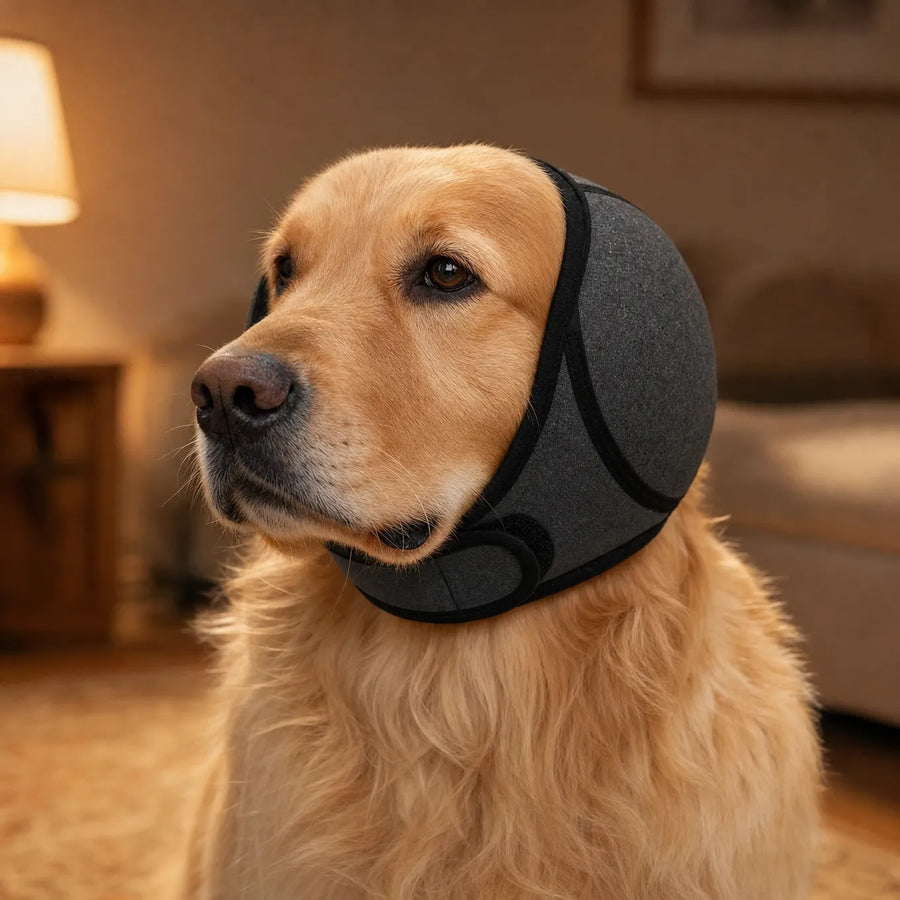 Pawlm – Calming Ear Wrap for Dogs, Waterproof Anxiety Relief for Fireworks and Thunder