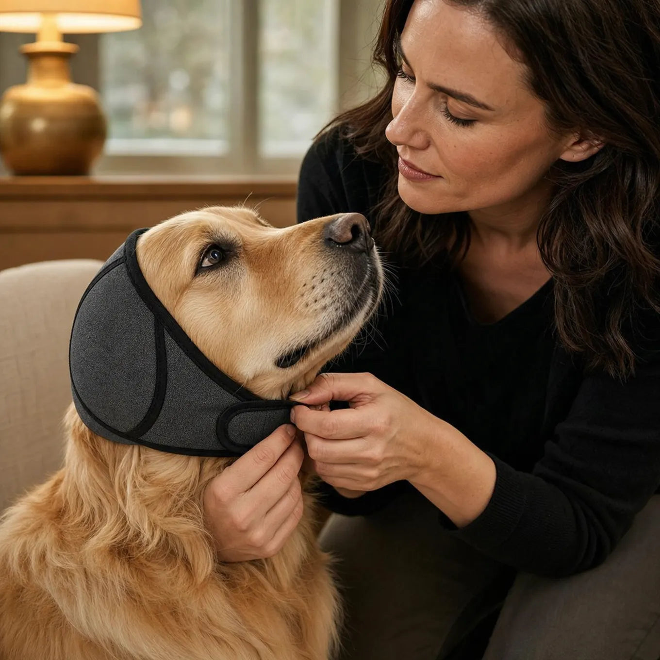 Pawlm – Calming Ear Wrap for Dogs, Waterproof Anxiety Relief for Fireworks and Thunder