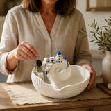 Cycladia – Santorini Sculpted Catch-All Bowl for Entryway Keys