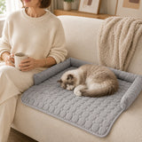 Pawvella – Bolstered Pet Couch Bed with Cooling Top, Non-Slip Sofa Protector