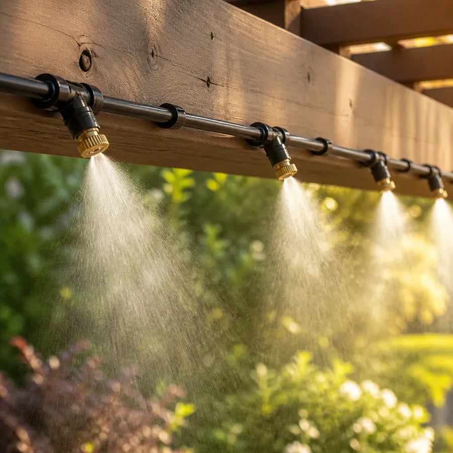 Mistara – Outdoor Patio Misting Cooling System with Brass Nozzles, 33ft