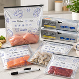 Freshlock – Reusable freezer storage bags with label panel, 10 pack