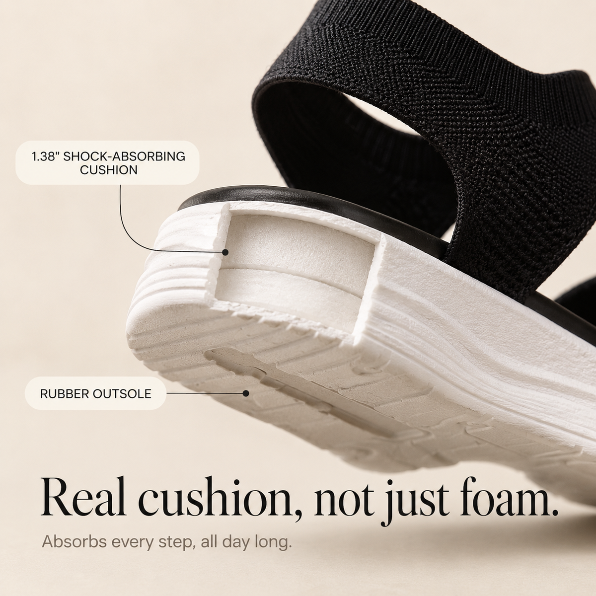 Veluna – Cushioned Stretch Knit Cross Strap Sandals for Women