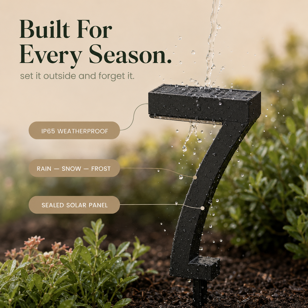 Lunavia – Sculptural 7-Shape Solar Pathway Lights, Warm 2700K Glow, IP65 Waterproof