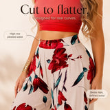 Florenza – Fitted Crop Top & Wide Leg Pants Two Piece Set for Women