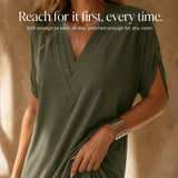 Solenne – Pleated V-Neck Soft-Drape Shift Dress