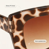 Florenza – Oversized Square Leopard Sunglasses with Gradient Lenses