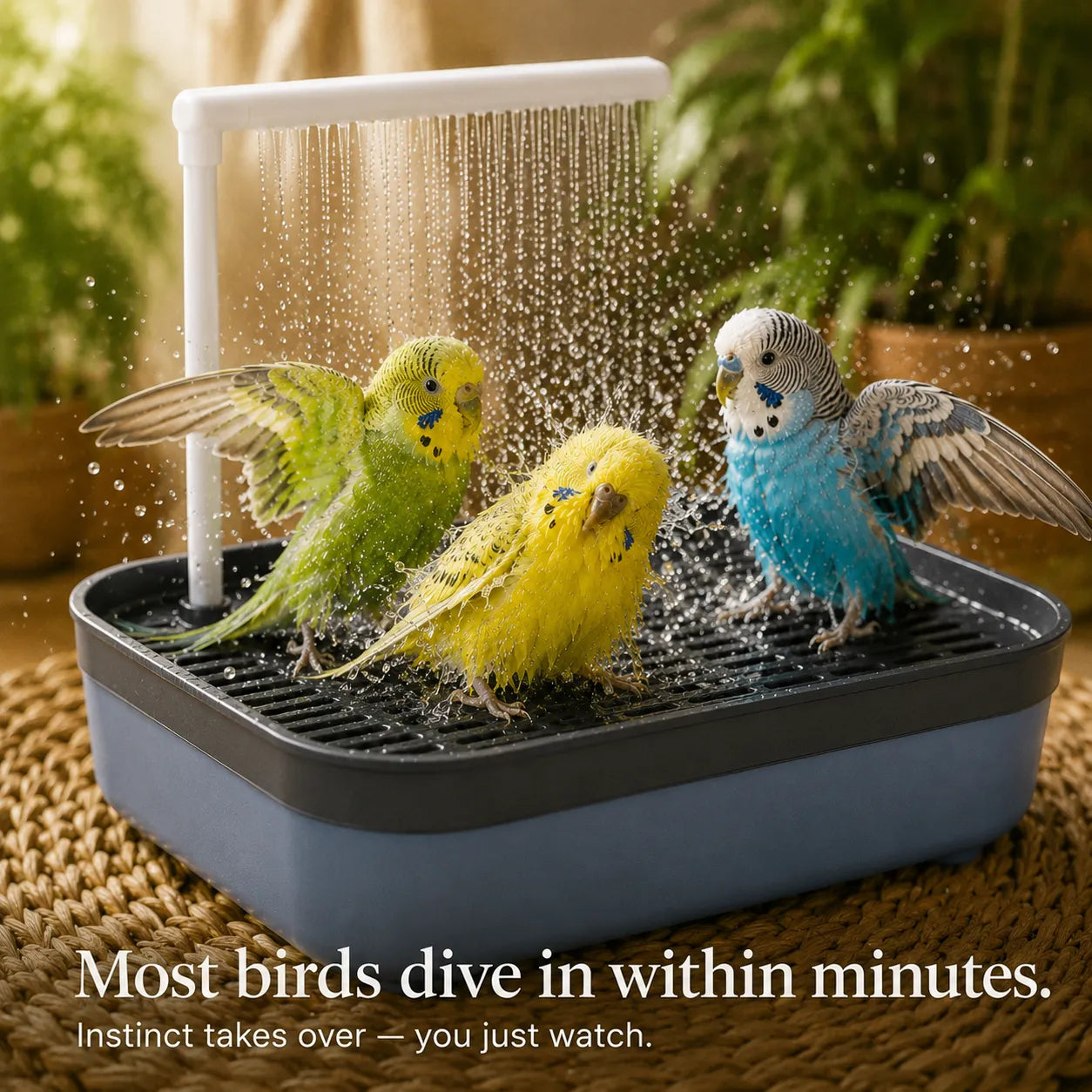 Pluvia – Electric Bird Bath with Rain Shower and Soaking Bowl