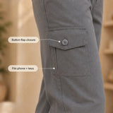 Caliva – Cropped Cargo Capri Pants with Cuffed Hem and Pockets