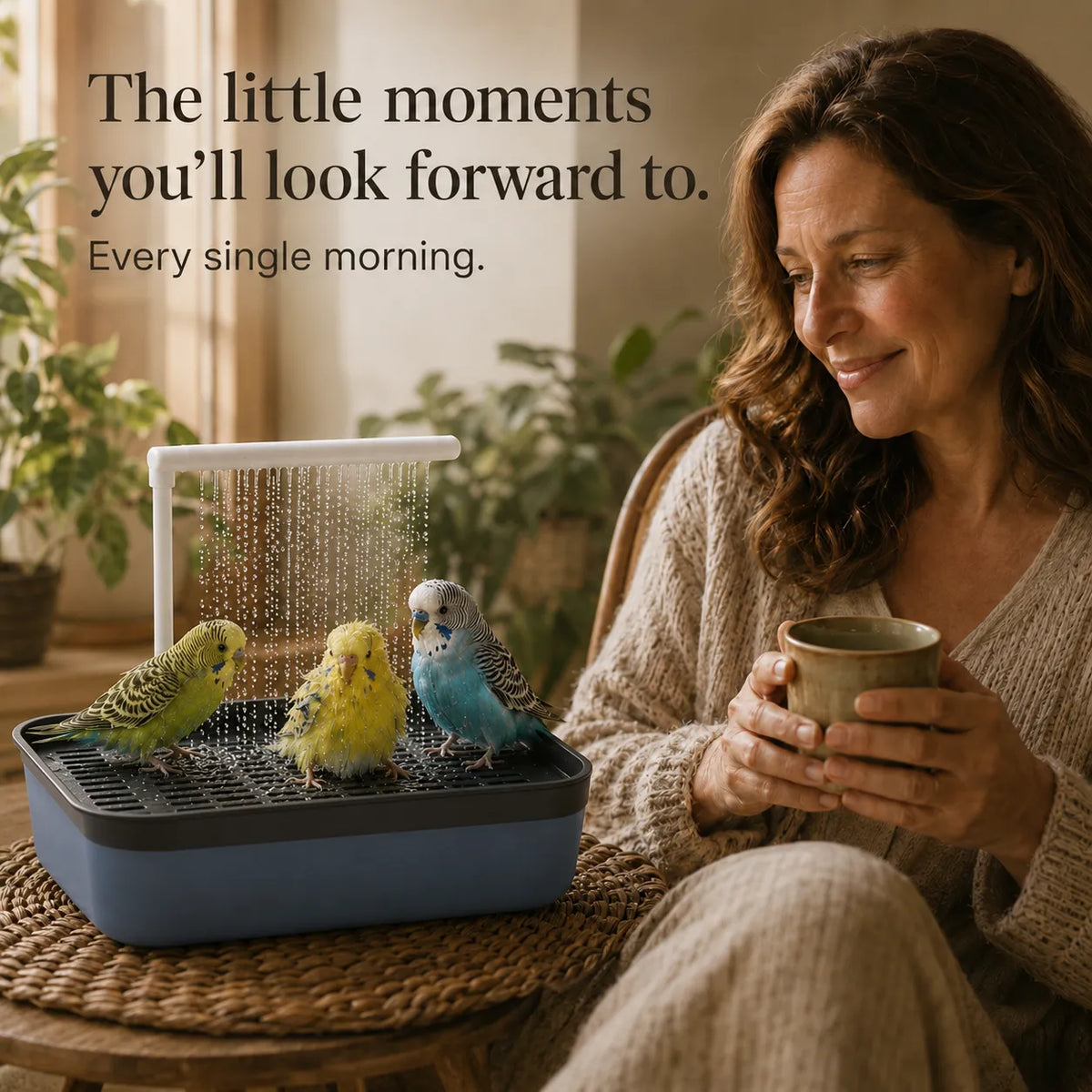 Pluvia – Electric Bird Bath with Rain Shower and Soaking Bowl
