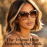 Florenza – Oversized Square Leopard Sunglasses with Gradient Lenses
