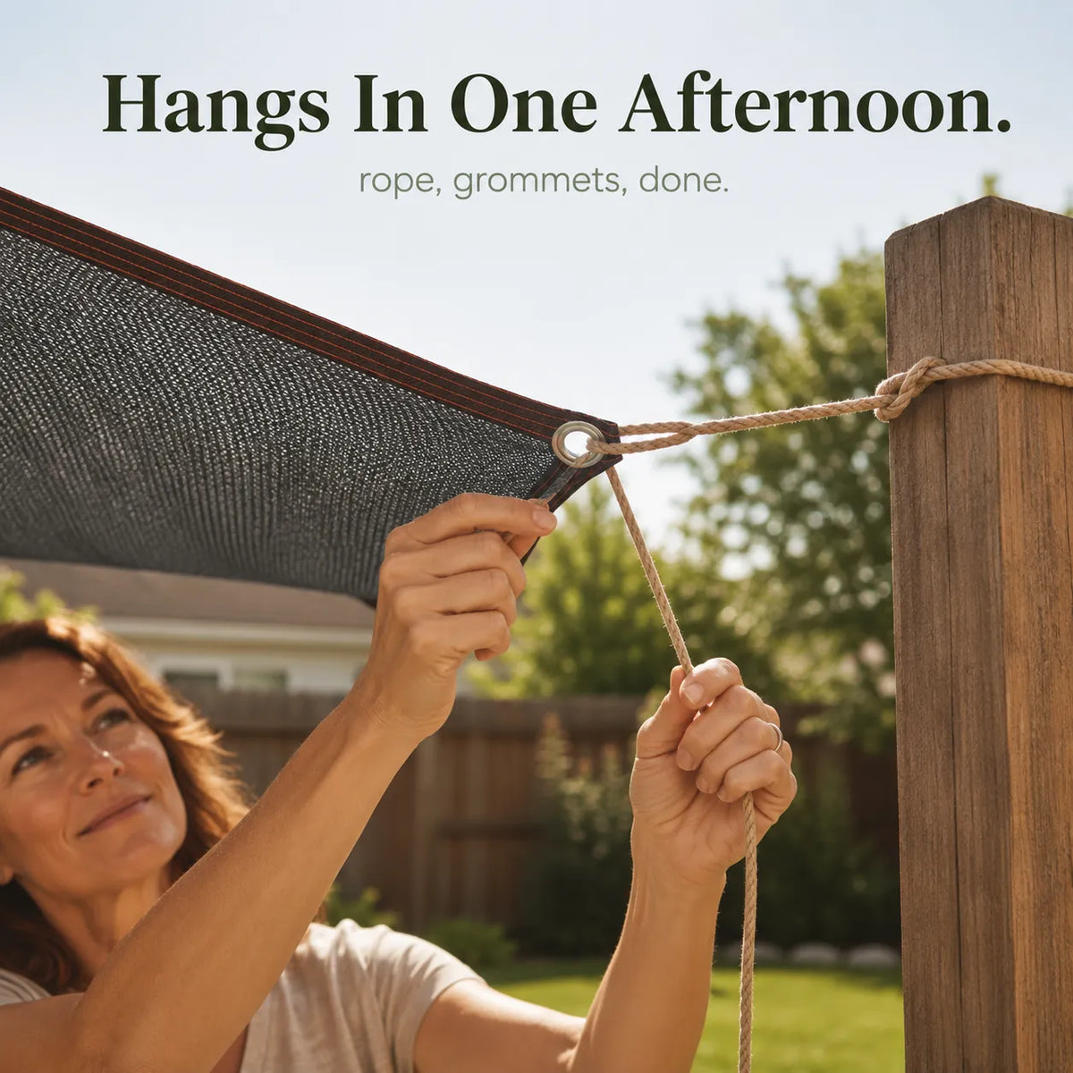 Shadehaven – HDPE Garden Shade Sail, UV-Blocking Mesh Canopy for Patio, Yard & Pergola