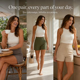 Wearbella – High Waisted Tailored Stretch Bermuda Shorts with Pockets