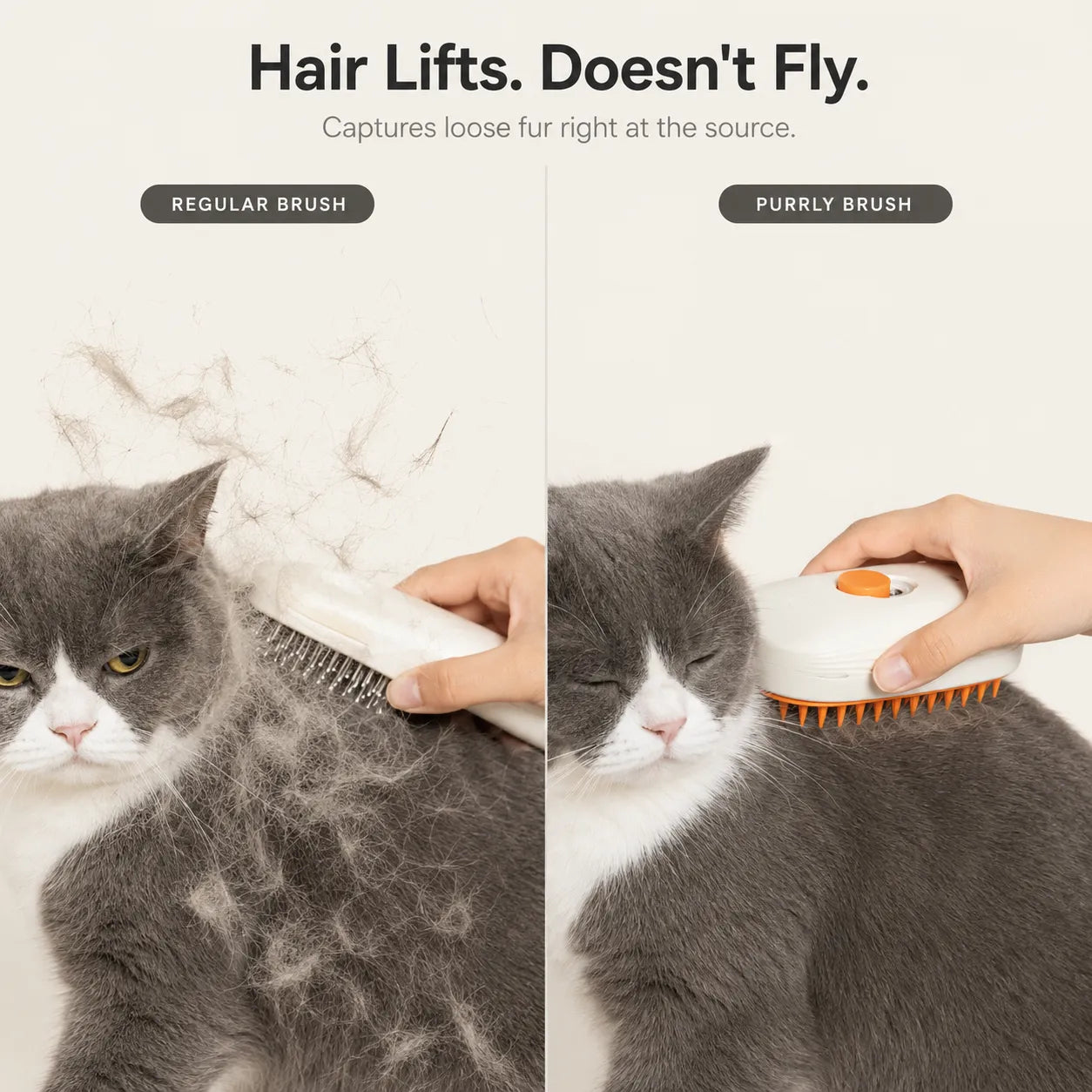 Purrly – Misting Grooming Brush for Cats, Dogs and Small Pets