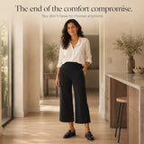 Velessa – High Waisted Wide Leg Cropped Pants with Pockets