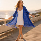 Solenne – Oversized Crochet Tassel Kimono Cardigan for Women