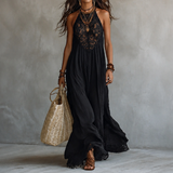Lunavia – Lace Halter Boho Maxi Dress