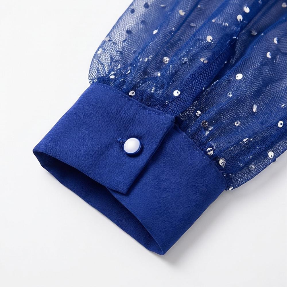 Sereya — V-Neck Sparkle Sleeve Blouse