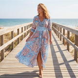Floressa – Flowy Floral V Neck Maxi Dress