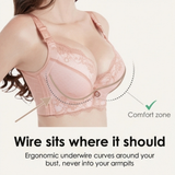 Florelle – Women's Lace Push-Up Bra with Side Smoothing Wings