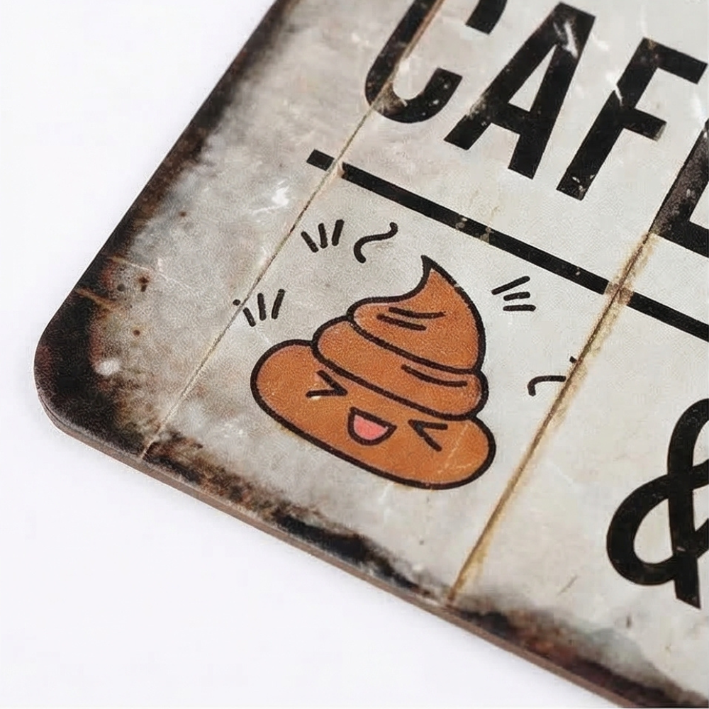 Splitline - Vintage Metal Bathroom Humor Sign