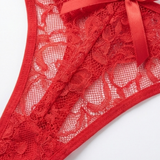Velara – Women's Floral Lace Open Crotch Thong