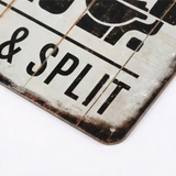 Splitline - Vintage Metal Bathroom Humor Sign