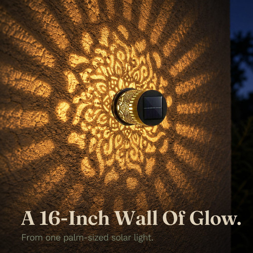 Veluna – Solar Mandala Projector Wall Light for Outdoor Garden Decor