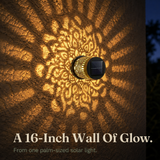 Veluna – Solar Mandala Projector Wall Light for Outdoor Garden Decor