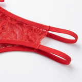 Velara – Women's Floral Lace Open Crotch Thong