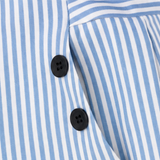 Marella – High-Waist Wide-Leg Pinstripe Trousers with Side Buttons