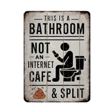 Splitline - Vintage Metal Bathroom Humor Sign