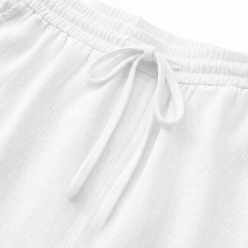 Lyriva – Women's Capri Pants with Drawstring Waist, Pockets and Button-Slit Hem