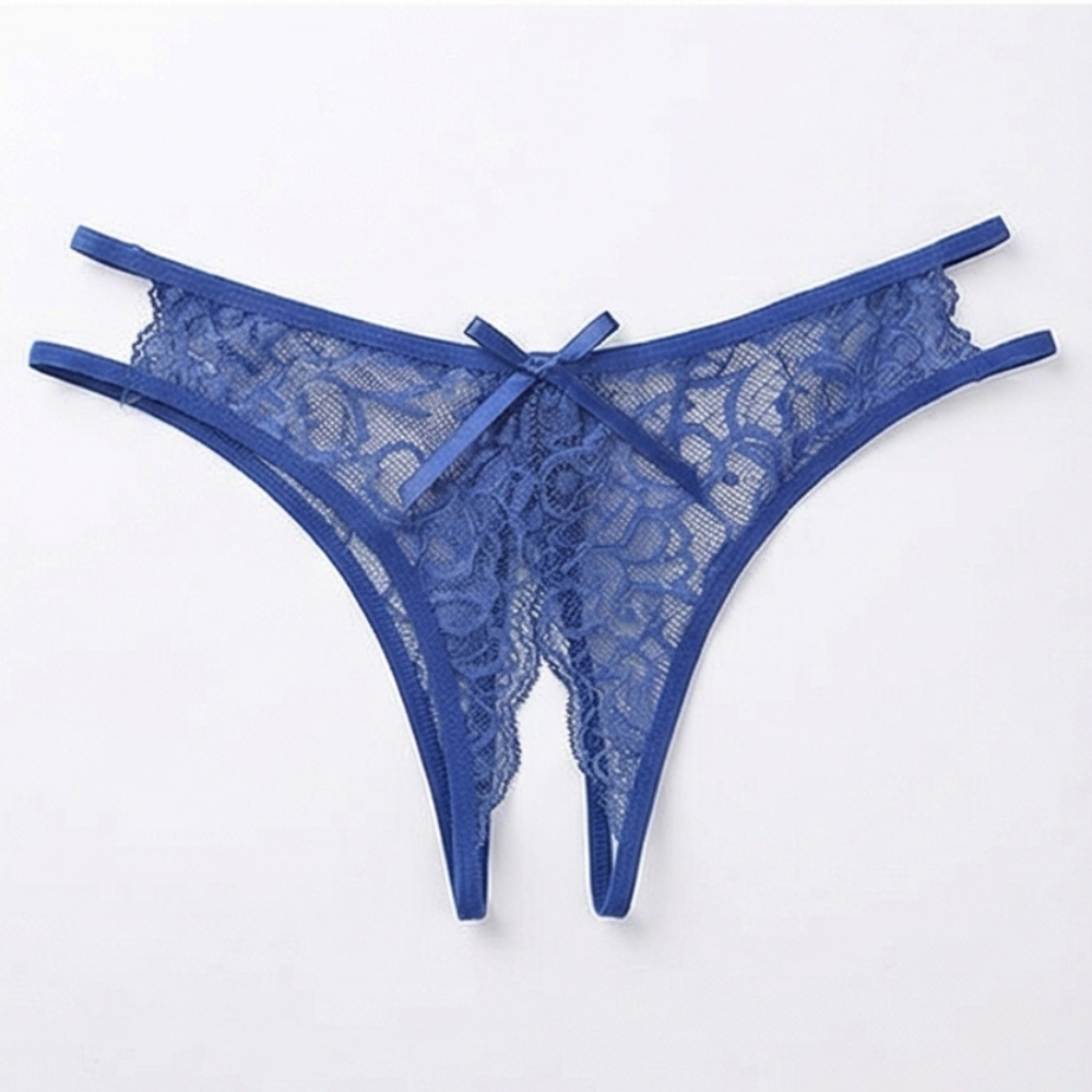Velara – Women's Floral Lace Open Crotch Thong