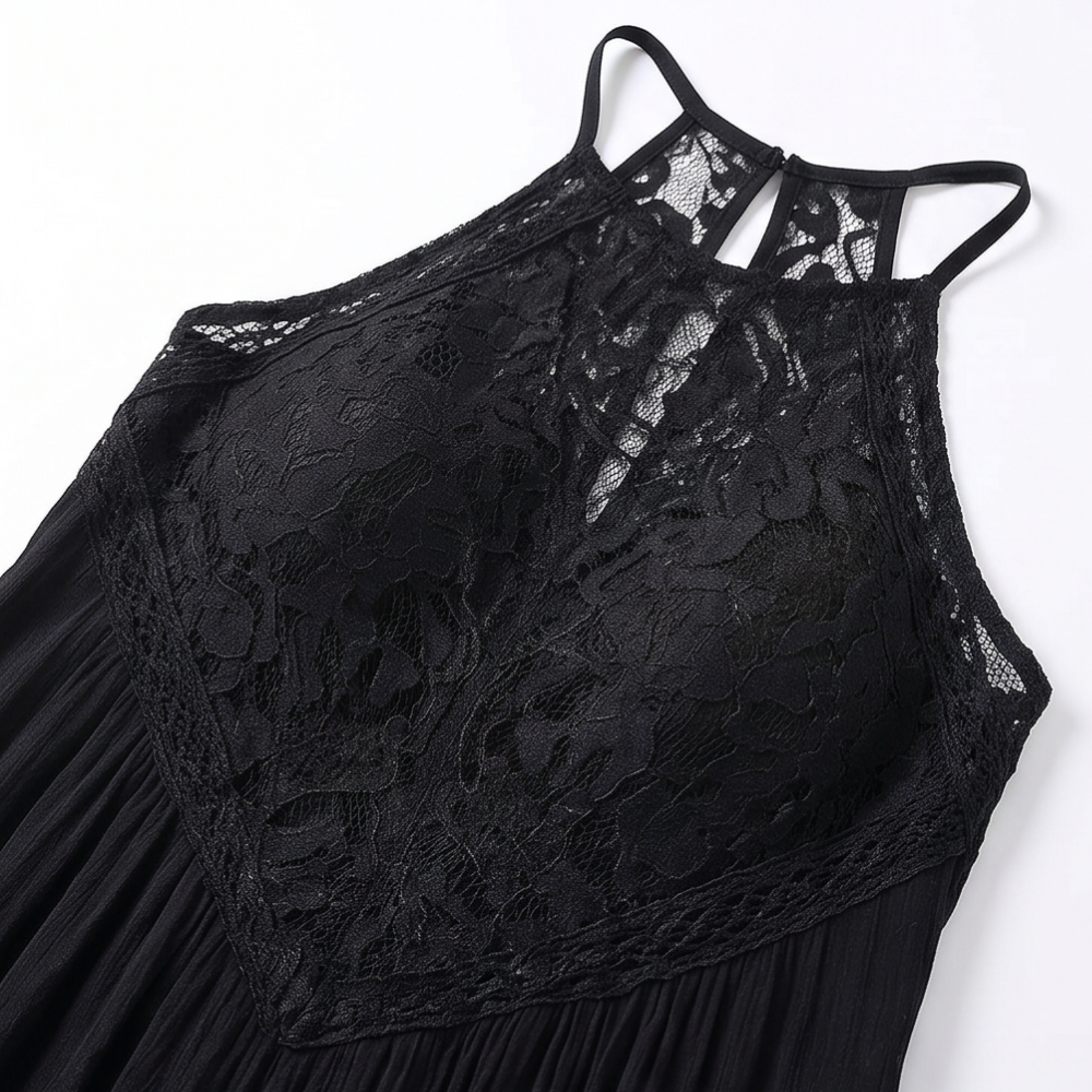 Lunavia – Lace Halter Boho Maxi Dress
