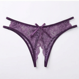 Velara – Women's Floral Lace Open Crotch Thong