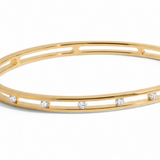 Veluna – Floating Crystal Gold Bangle Bracelet for Women
