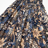 Floressa – Smocked High-Waist Floral Maxi Skirt with Flowy A-Line Sweep