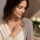 Tavialuxe – Open Band Agate Ring That Doesn't Tarnish