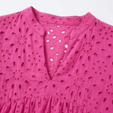 Wearbella – Flowy V-Neck Eyelet Dress for Curvy Fit