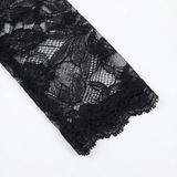 Lacelle – Women's Sheer Floral Lace Sleeve Top