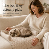 Pawvella – Bolstered Pet Couch Bed with Cooling Top, Non-Slip Sofa Protector