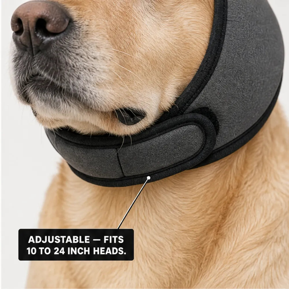 Pawlm – Calming Ear Wrap for Dogs, Waterproof Anxiety Relief for Fireworks and Thunder