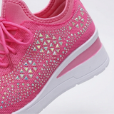 Stellara – Women’s Rhinestone Wedge Sneakers